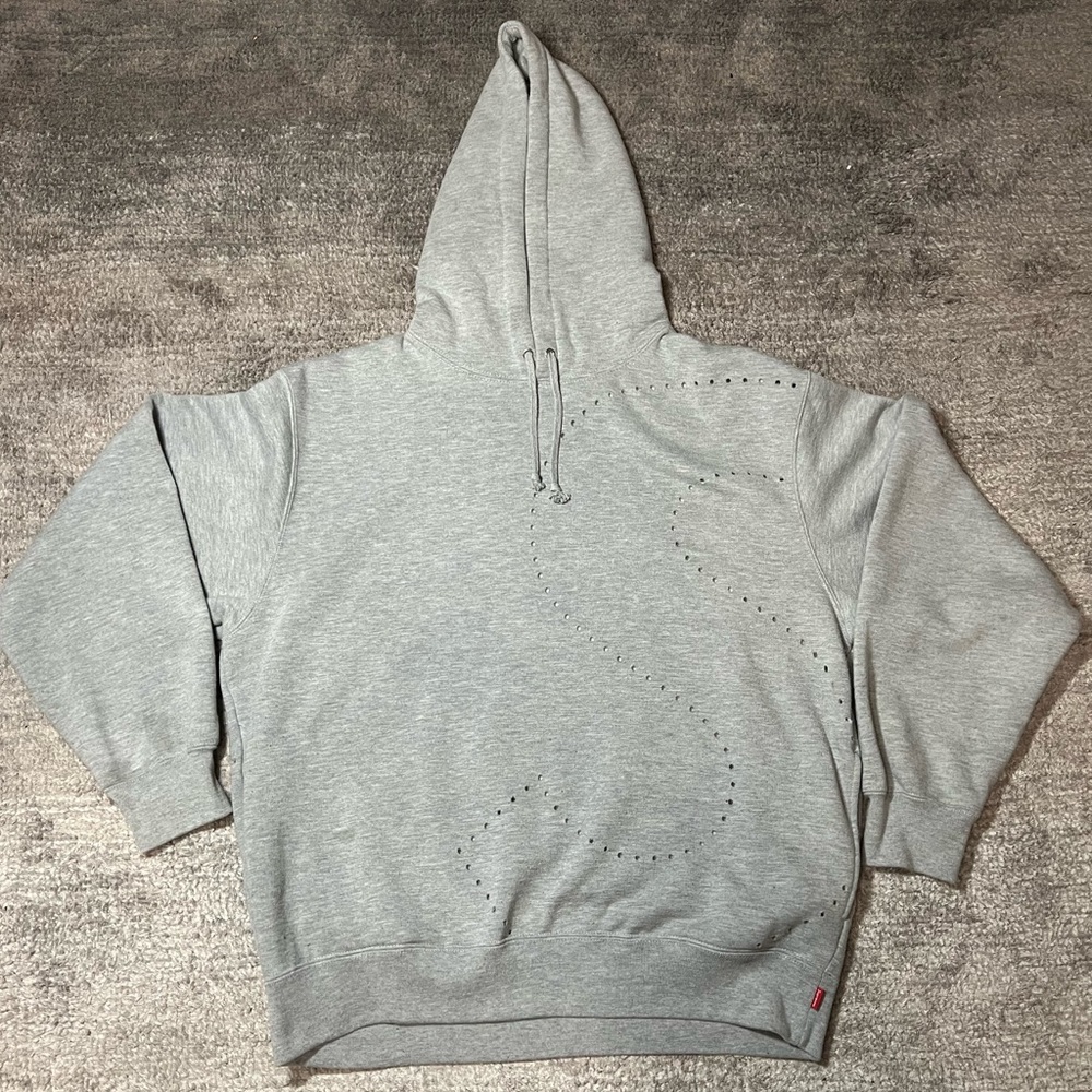 Supreme Laser Cut S Logo Hooded Sweatshirt 'Heather Grey'